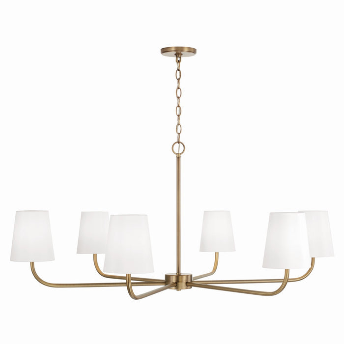 Capital Lighting 449461AD-706 Six Light Chandelier, Aged Brass