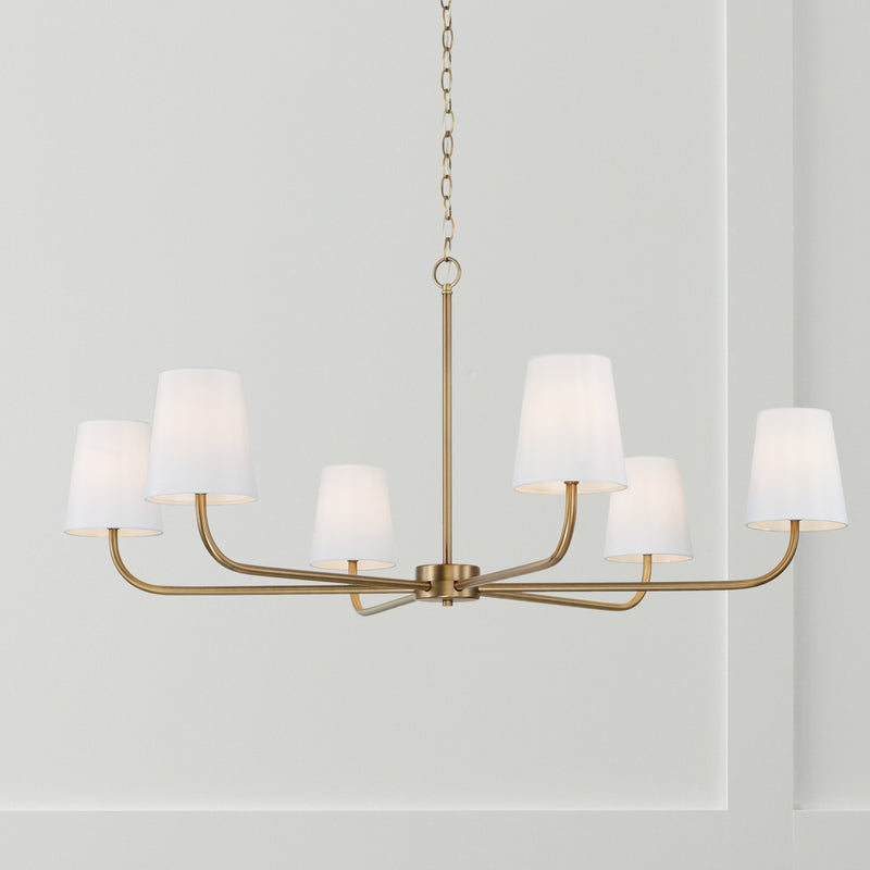 Capital Lighting 449461AD-706 Six Light Chandelier, Aged Brass