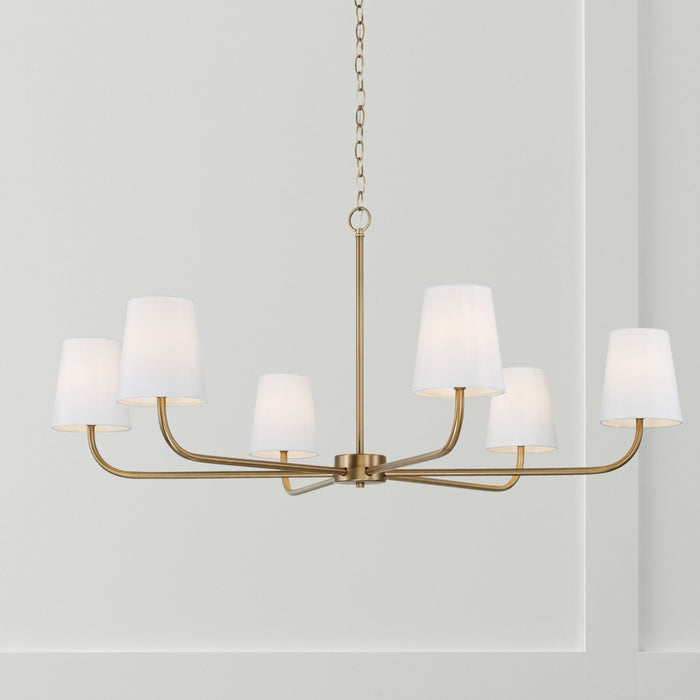 Capital Lighting 449461AD-706 Six Light Chandelier, Aged Brass