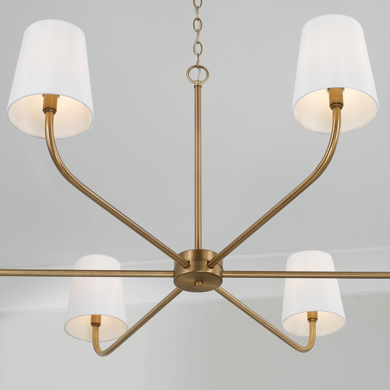 Capital Lighting 449461AD-706 Six Light Chandelier, Aged Brass