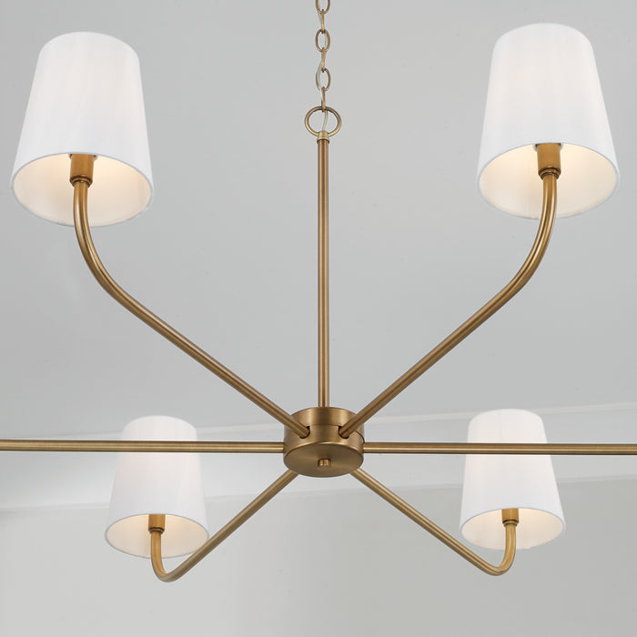 Capital Lighting 449461AD-706 Six Light Chandelier, Aged Brass
