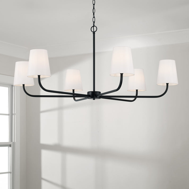 Capital Lighting 449461MB-706 Six Light Chandelier, Matte Black