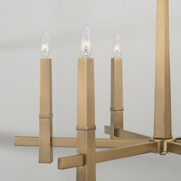 Capital Lighting 449661AD Six Light Chandelier, Aged Brass