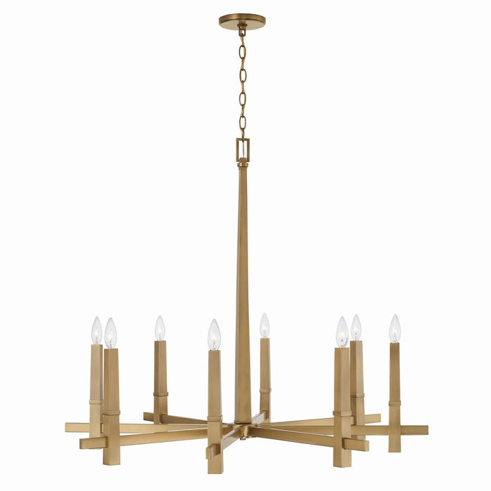 Capital Lighting 449681AD Eight Light Chandelier, Aged Brass