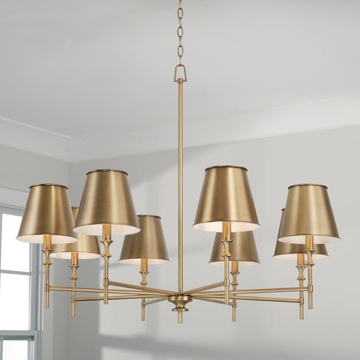 Capital Lighting 449781AD-707 Eight Light Chandelier, Aged Brass
