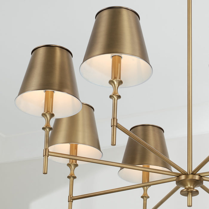 Capital Lighting 449781AD-707 Eight Light Chandelier, Aged Brass