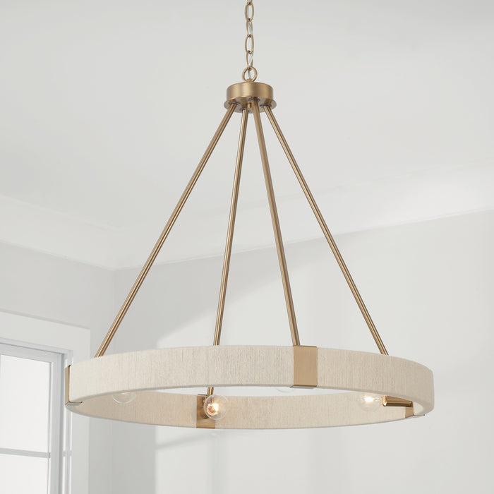 Capital Lighting 449841MA Four Light Chandelier, Matte Brass