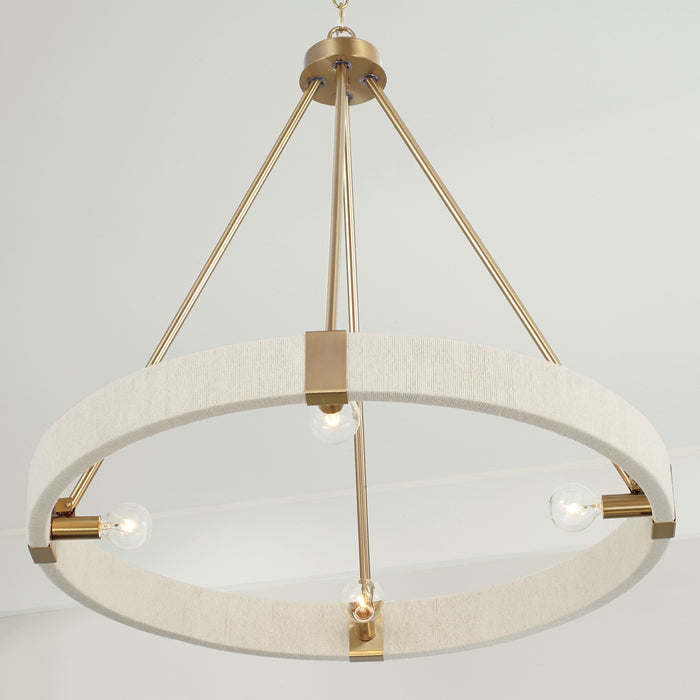 Capital Lighting 449841MA Four Light Chandelier, Matte Brass
