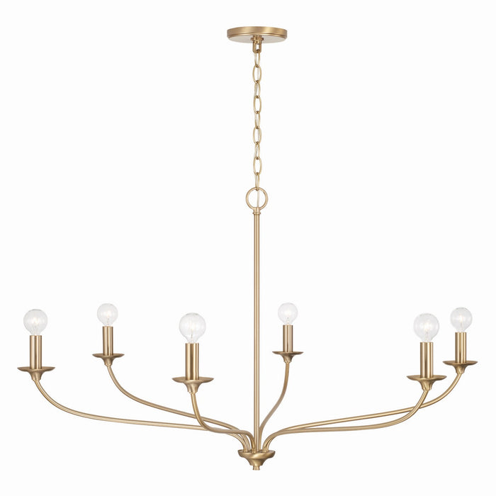 Capital Lighting 449961MA Six Light Chandelier, Matte Brass