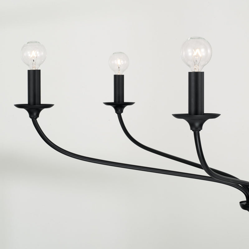 Capital Lighting 449961MB Six Light Chandelier, Matte Black
