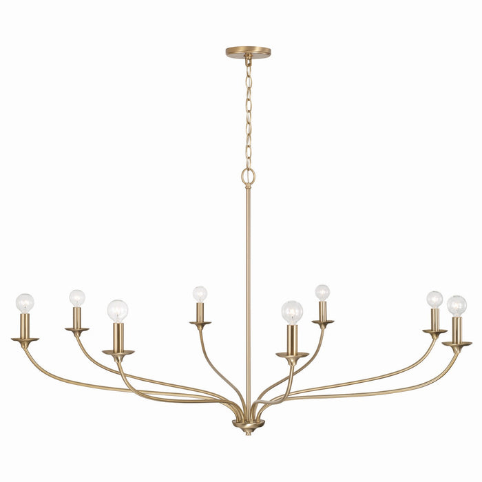 Capital Lighting 449981MA Eight Light Chandelier, Matte Brass