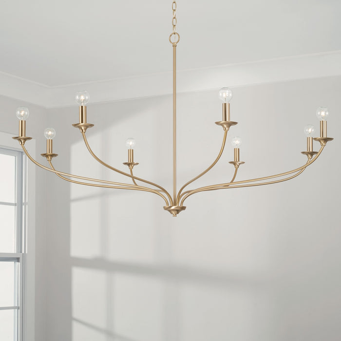 Capital Lighting 449981MA Eight Light Chandelier, Matte Brass