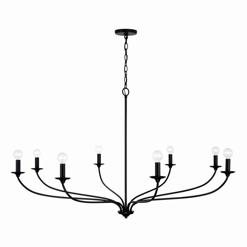 Capital Lighting 449981MB Eight Light Chandelier, Matte Black