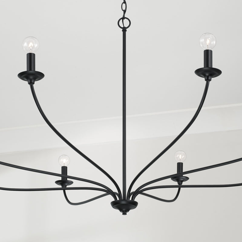 Capital Lighting 449981MB Eight Light Chandelier, Matte Black