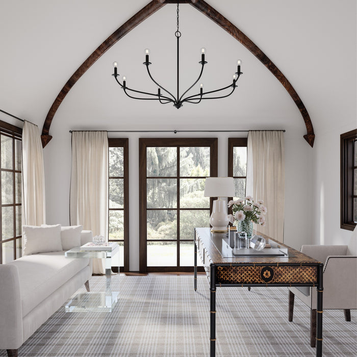 Capital Lighting 449981MB Eight Light Chandelier, Matte Black