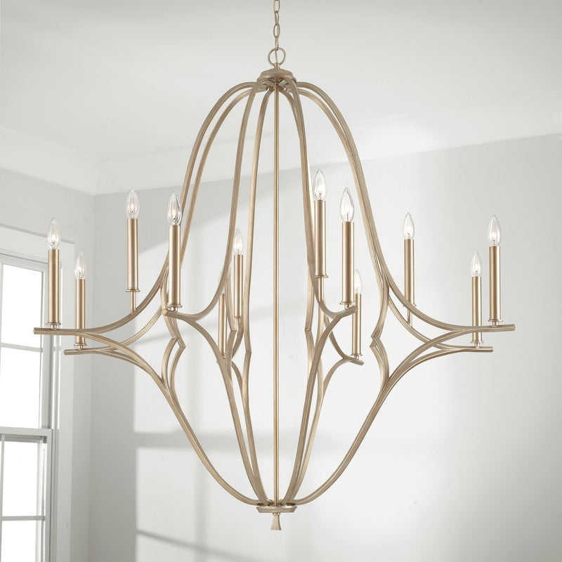 Capital Lighting 450001BS 12 Light Chandelier, Brushed Champagne