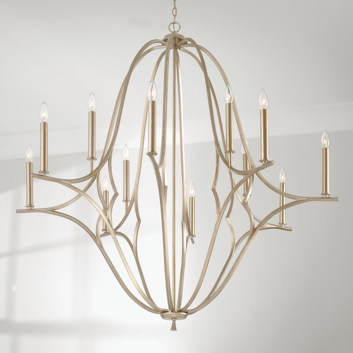 Capital Lighting 450001BS 12 Light Chandelier, Brushed Champagne