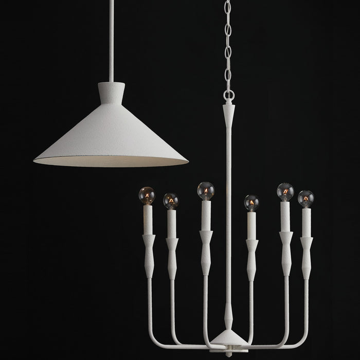 Capital Lighting 450361XW Six Light Chandelier, Textured White
