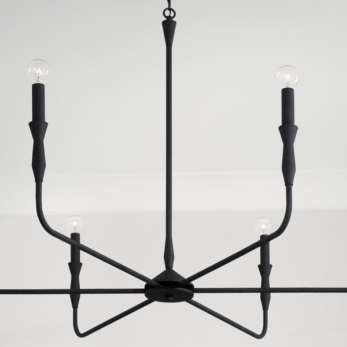 Capital Lighting 450362XK Six Light Chandelier, Textured Black
