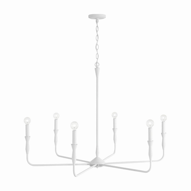 Capital Lighting 450362XW Six Light Chandelier, Textured White