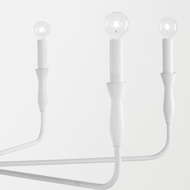 Capital Lighting 450362XW Six Light Chandelier, Textured White