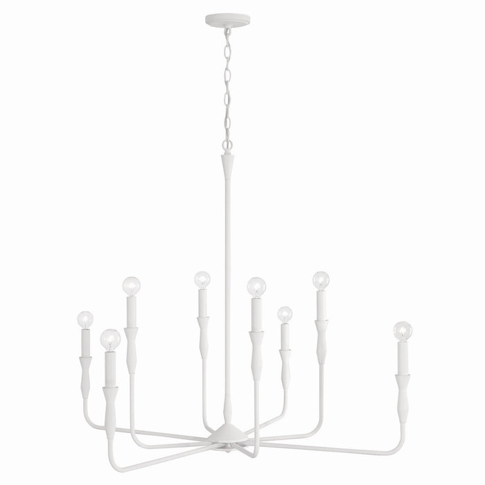 Capital Lighting 450381XW Eight Light Chandelier, Textured White