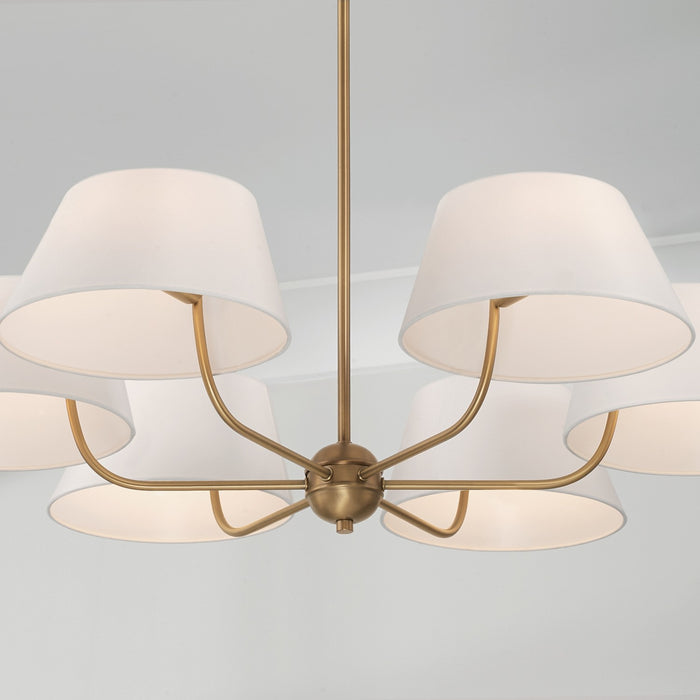 Capital Lighting 450461AD Six Light Chandelier, Aged Brass