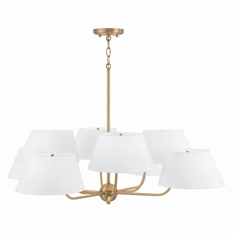 Capital Lighting 450481AD Eight Light Chandelier, Aged Brass