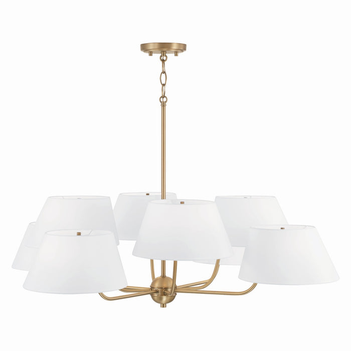 Capital Lighting 450481AD Eight Light Chandelier, Aged Brass