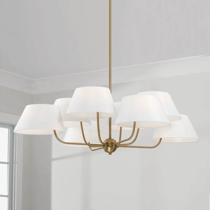 Capital Lighting 450481AD Eight Light Chandelier, Aged Brass