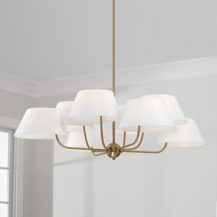 Capital Lighting 450481AD Eight Light Chandelier, Aged Brass