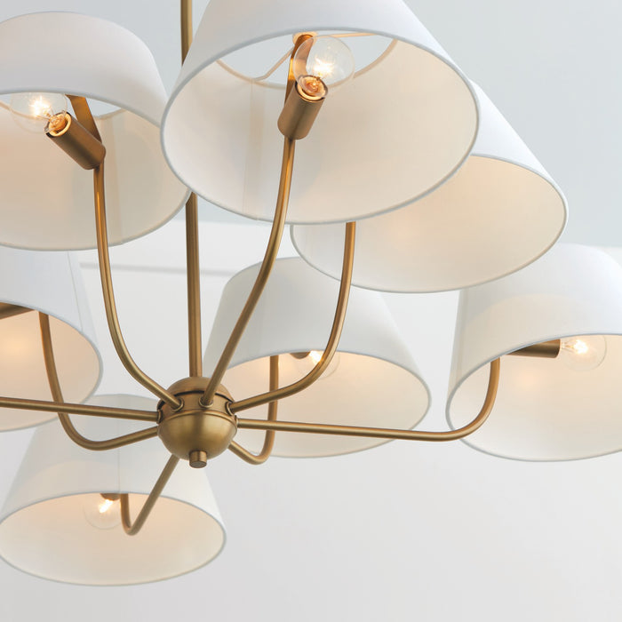 Capital Lighting 450481AD Eight Light Chandelier, Aged Brass