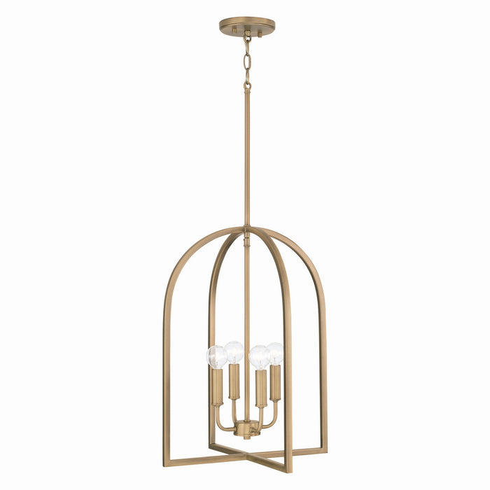 Capital Lighting 548841AD Four Light Foyer, Aged Brass
