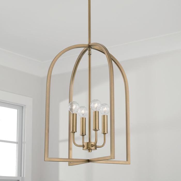 Capital Lighting 548841AD Four Light Foyer, Aged Brass