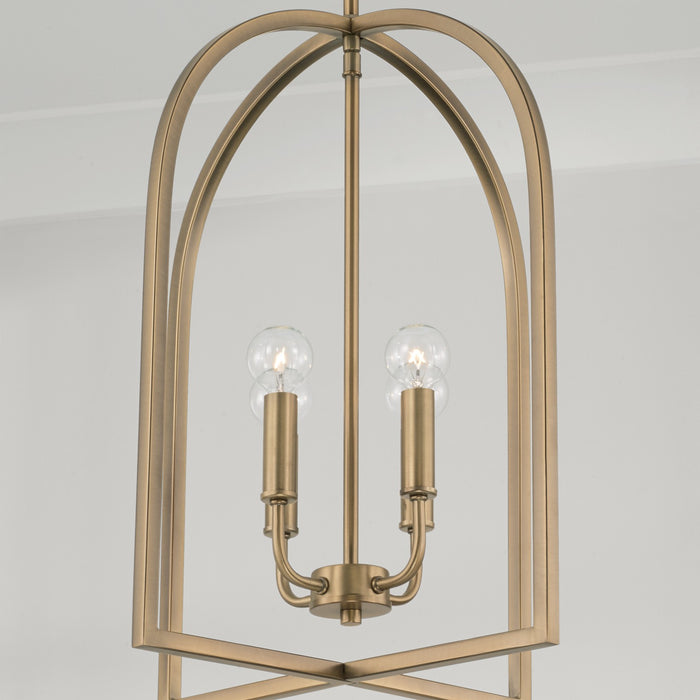 Capital Lighting 548841AD Four Light Foyer, Aged Brass