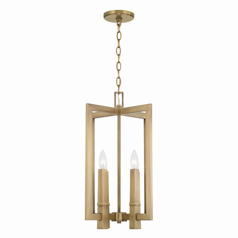 Capital Lighting 549641AD Four Light Foyer, Aged Brass