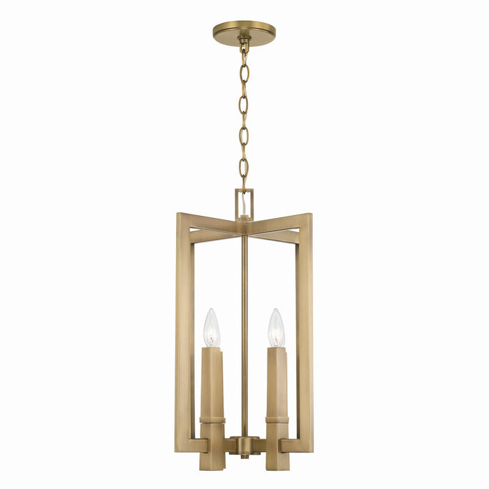 Capital Lighting 549641AD Four Light Foyer, Aged Brass