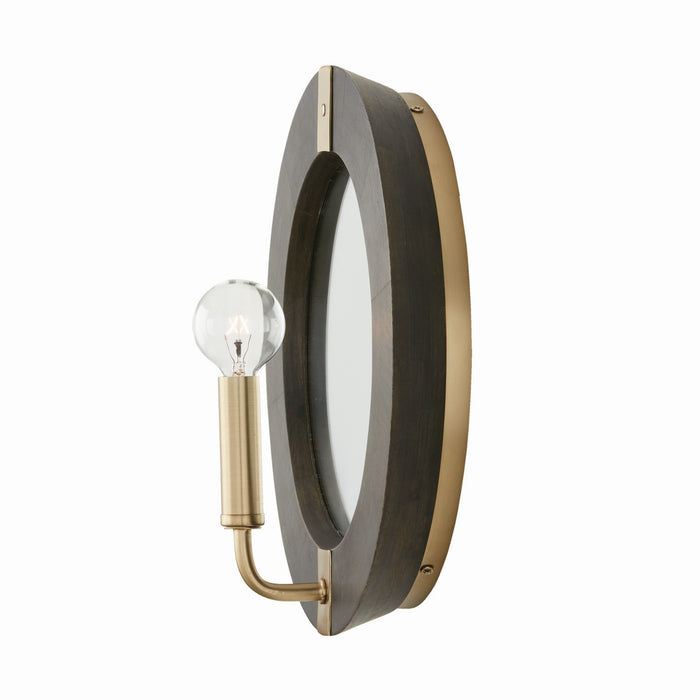 Capital Lighting 647311KR One Light Wall Sconce, Black Stain and Matte Brass