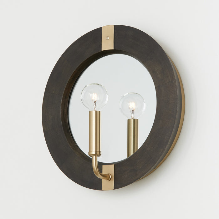 Capital Lighting 647311KR One Light Wall Sconce, Black Stain and Matte Brass