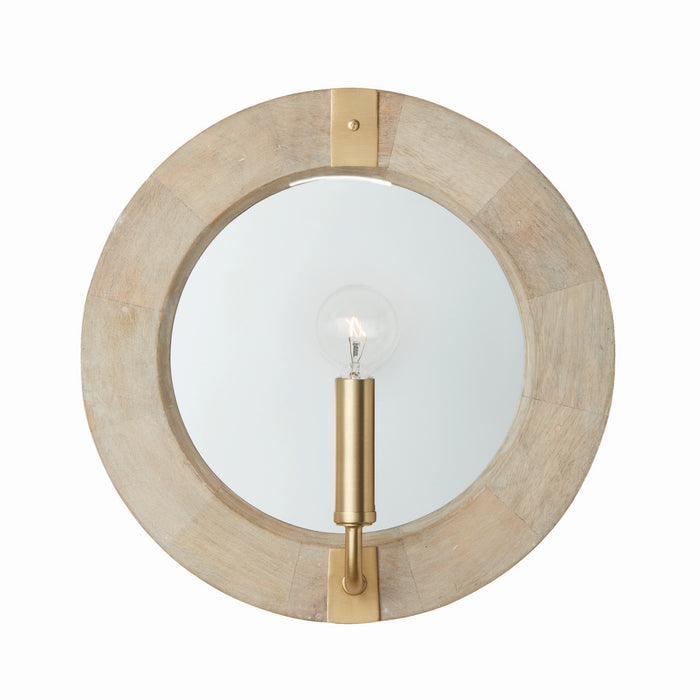 Capital Lighting 647311WS One Light Wall Sconce, White Wash and Matte Brass