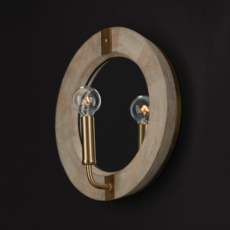 Capital Lighting 647311WS One Light Wall Sconce, White Wash and Matte Brass