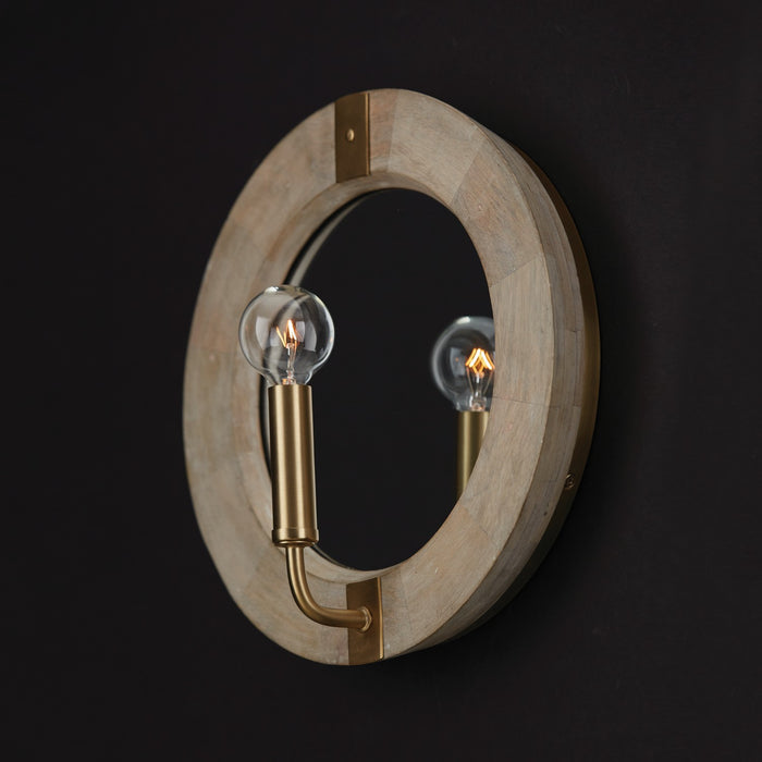 Capital Lighting 647311WS One Light Wall Sconce, White Wash and Matte Brass