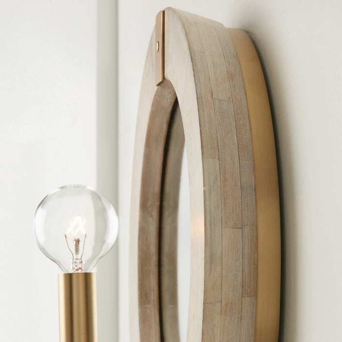 Capital Lighting 647311WS One Light Wall Sconce, White Wash and Matte Brass