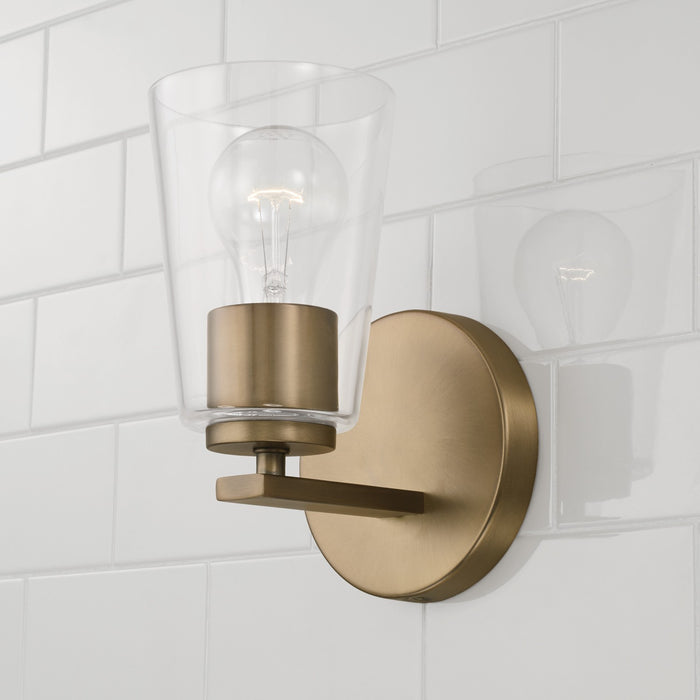 Capital Lighting 648611AD-537 One Light Wall Sconce, Aged Brass