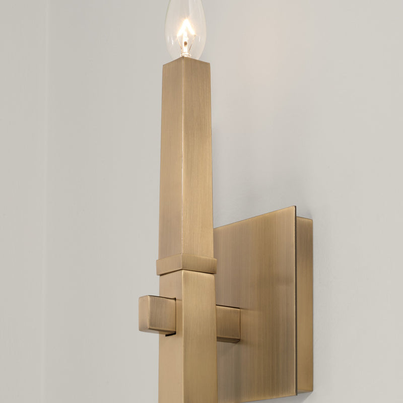 Capital Lighting 649611AD One Light Wall Sconce, Aged Brass