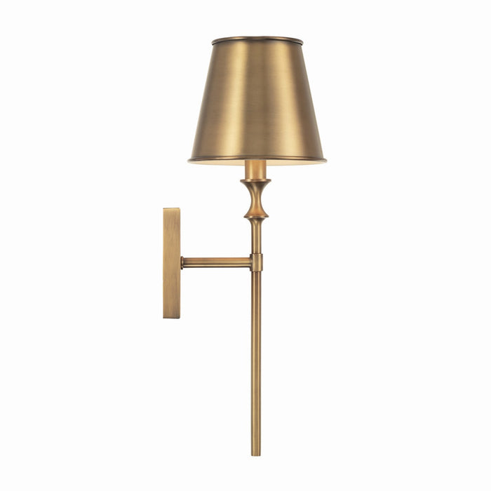 Capital Lighting 649711AD-708 One Light Wall Sconce, Aged Brass