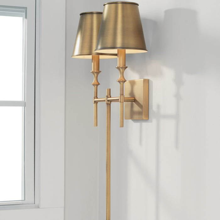 Capital Lighting 649721AD-708 Two Light Wall Sconce, Aged Brass
