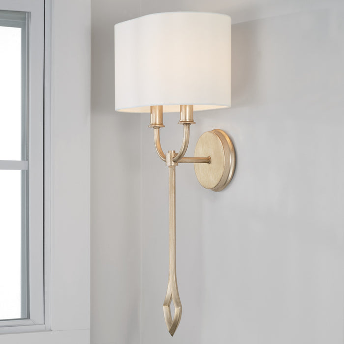 Capital Lighting 650021BS Two Light Wall Sconce, Brushed Champagne