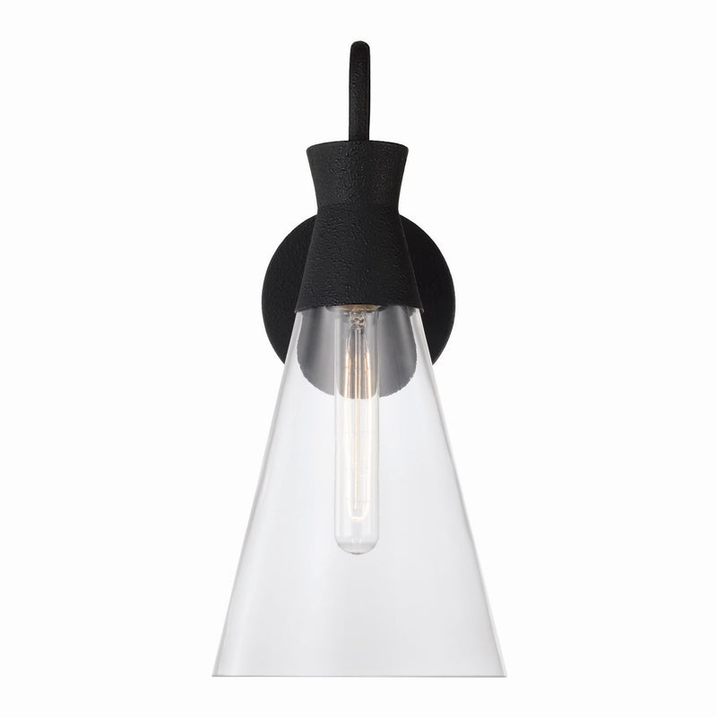 Capital Lighting 650311XK One Light Wall Sconce, Textured Black