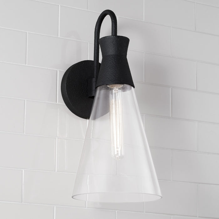 Capital Lighting 650311XK One Light Wall Sconce, Textured Black
